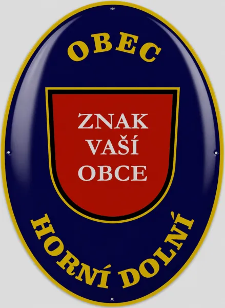 Smaltovaná cedule se znakem obce O12-obec 4